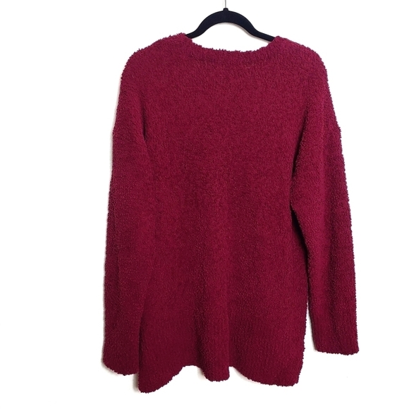 Sanctuary | Wine Teddy V-neck Oversized Sweater - Picture 3 of 7